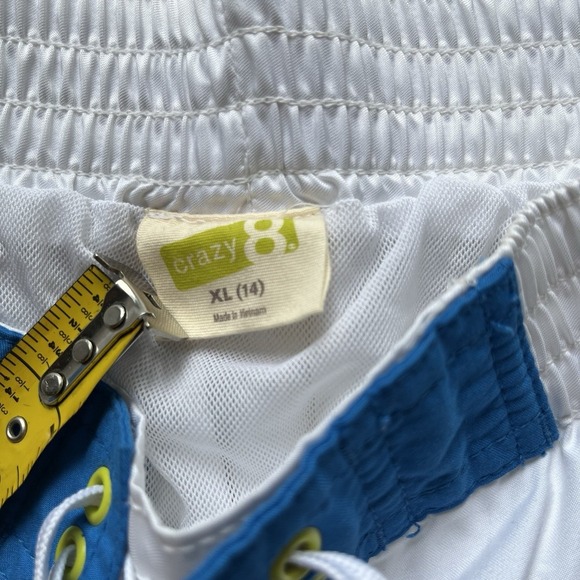 Crazy 8 Blue And Green Striped Swim Trunks With Lining XL 14 - Picture 3 of 7